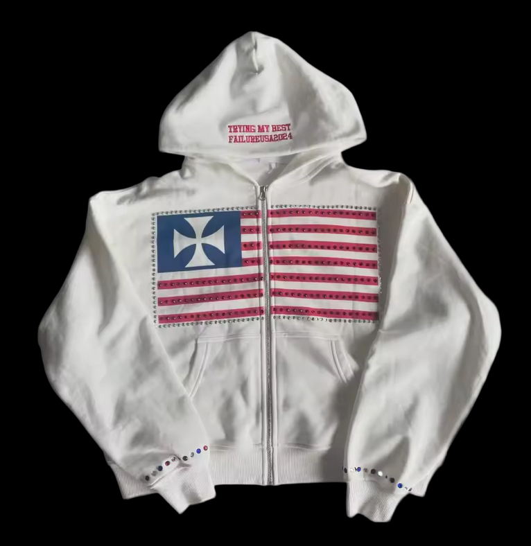 United Cross States Zip Up Hoodie