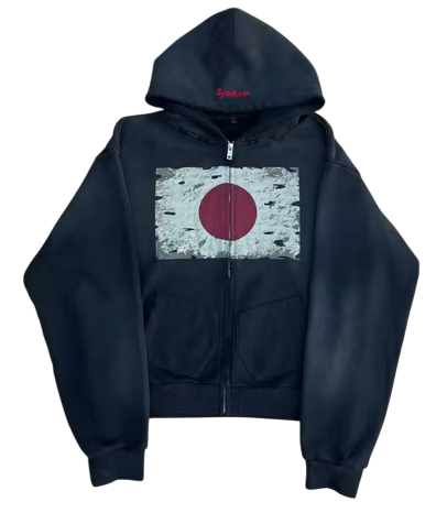 Japan Flag Zip Up Hoodie