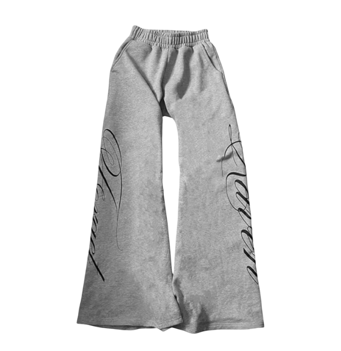 Alphabet Grey Baggy Pants