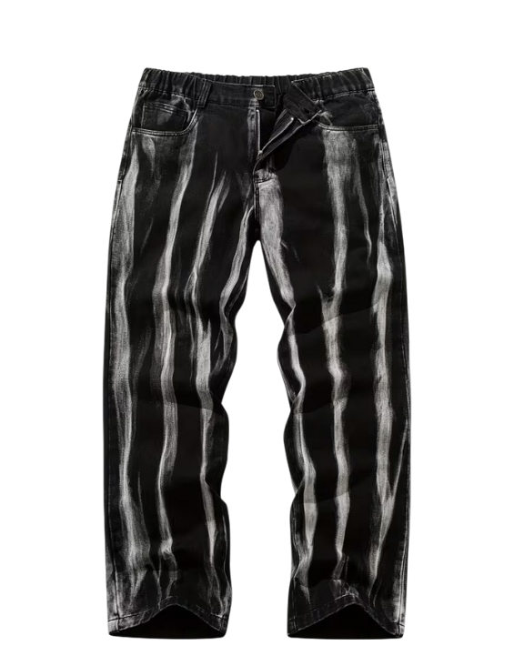 Hand-Painted Black'n'White Jeans